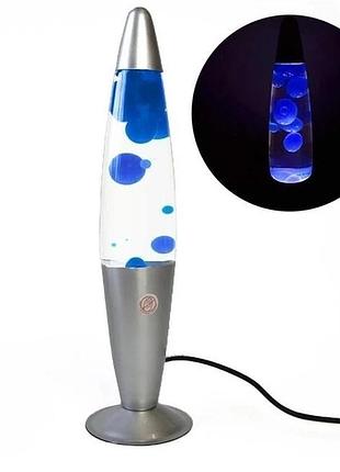 Настільна лава лампа з воском lava lamp 41см синя