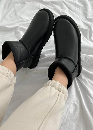 Ugg mini black premiun leather 3