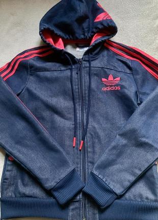 Спортивная джинсовая куртка худи ветровка adidas как nike и puma