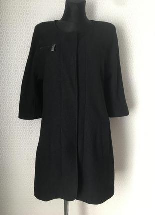 Тонкое шерстяное пальто чёрного цвета от pinko, размер 34 eur