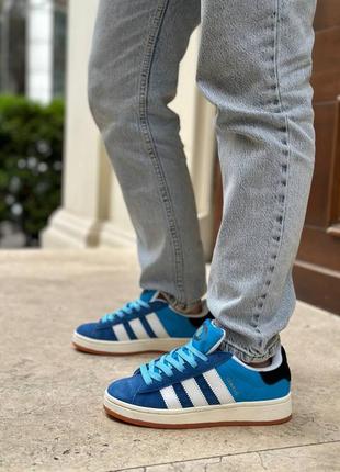 Женские кроссовки adidas campus bright blue white