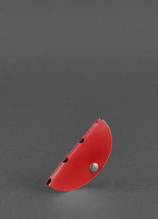 Шкіряний холдер для навушників та проводів червоний4 фото