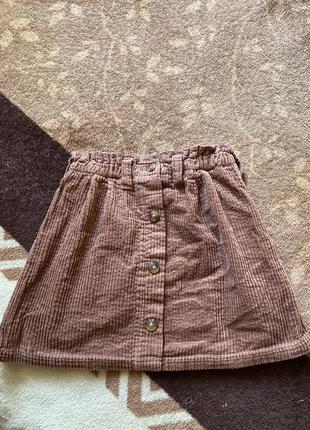 Юбка спідниця вельветова коричнева next 110 cm