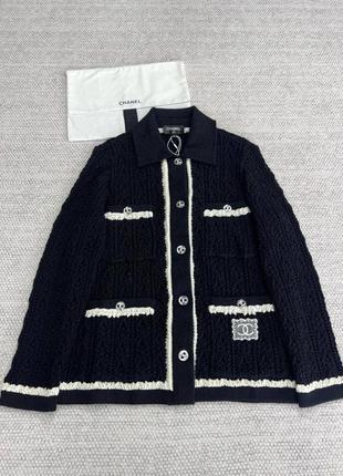 Кардиган в стилі chanel вязка чорний