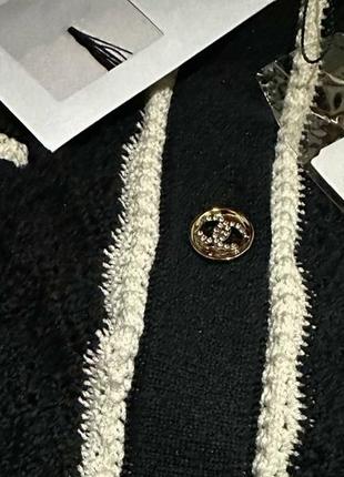 Кардиган в стилі chanel Sortija вязка чорний6 фото