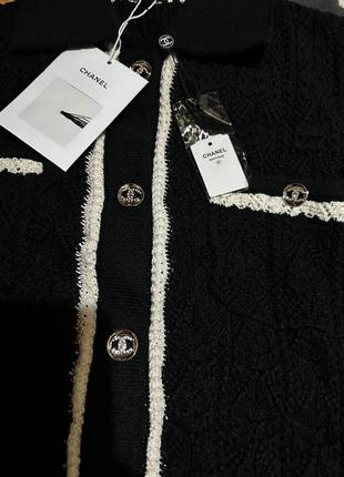 Кардиган в стилі chanel Sortija вязка чорний5 фото