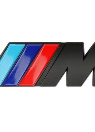 Емблема на крило bmw m металева наклейка на крила бмв м чорний мат
