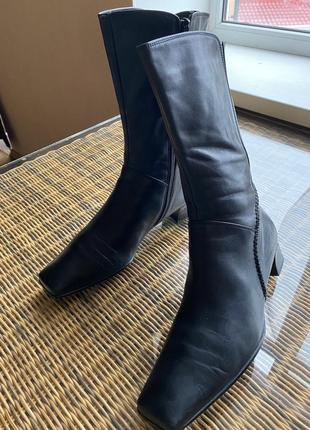 Шкіряні чоботи на підборах gabor® comfort made in austria оригінал