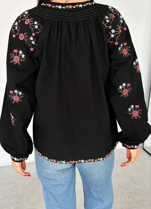 Распродажа 🏷 турецкий оверсайз блузка блузка вышиванка с рукавами фонариками3 фото