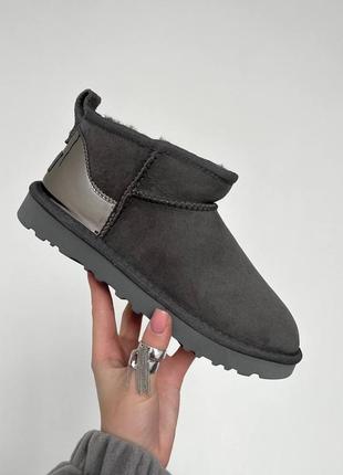Ugg ultra mini gray lacquer premium