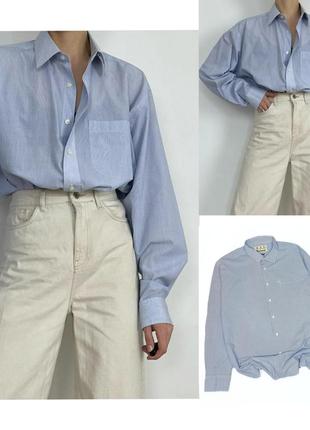 Котонова сорочка barbour голуба в клітинку унісекс