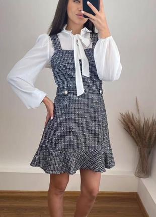 Твидовый сарафан платье miss selfridge asos