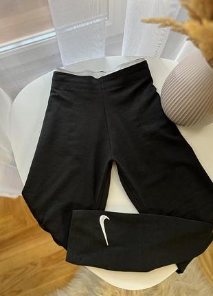 Черные хлопковые спортивные лосины nike