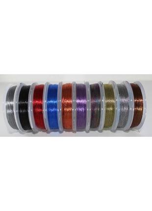 Нить для бисера микс люрекс аллюр темный микс 100 м spark beads бисероплетение котушка мулине