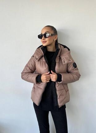 Короткий пуховик еврозима с капюшоном, женская куртка пуховик на зиму на экопуха, пуховик еврозима, 2028