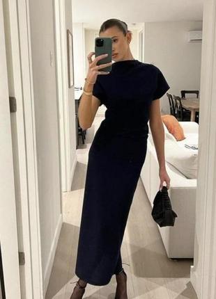 Длинное платье zara с разрезом нарядное платье по фигуре зара