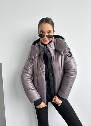 Короткий пуховик еврозима с капюшоном, женская куртка пуховик на зиму на экопуха, пуховик еврозима, 2028