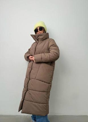 Тепле стьобане пальто, подовжена куртка xs,s,m,l