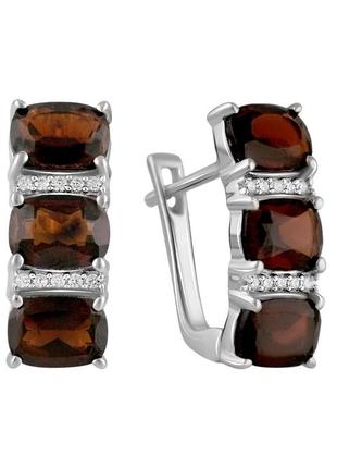 Серебряные серьги ogosilver с натуральным гранатом 6.663ct (2090830)