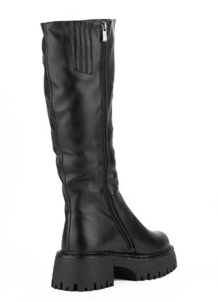 Чоботи жіночі зимові на масивній підошві еко шкіра