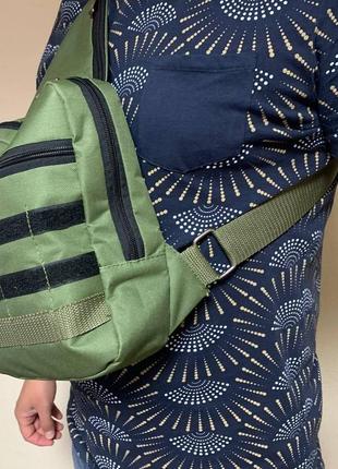 Мужская тактическая армейская сумка-слинг (барсетка мужская) через плечо5 фото