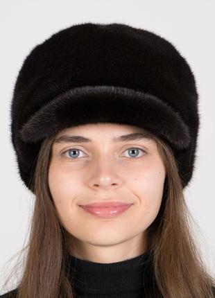 Женская норковая классическая кепка