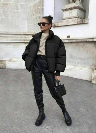 Куртка осень зима черный, беж цвета