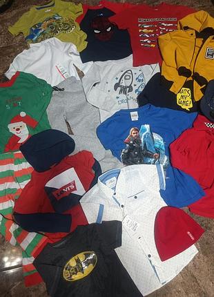 Лот пакет детской одежды на мальчика рост 116см возраст 6-7 лет футболки, свитшоты
