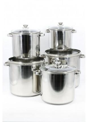 Набір каструль (5шт) капсульне дно,нержавіюча сталь