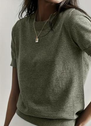 Трикотажна кофточка, джемпер, колір оливковий, розмір l xl