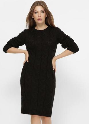 Платье тёплое вязанное shein р. 50-52 косы