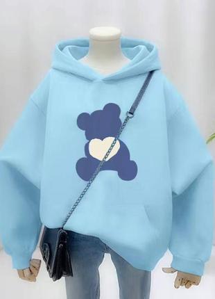 Женское теплое и мимимишное худи с медведиком