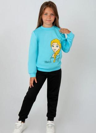 Костюм с начесом на девочку. хлопок.