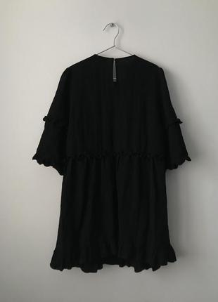 Платье с рюшами в стиле baby doll asos in the style черное свободное платье бэби долл рюши оборки6 фото