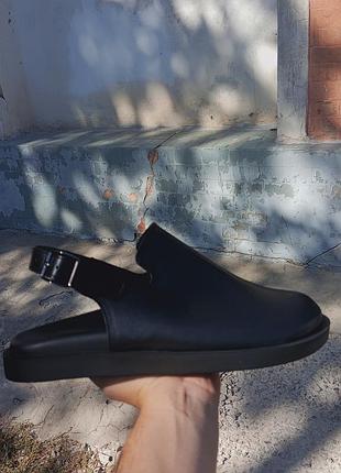 Клоги натуральная кожа черные анатомическая подошва