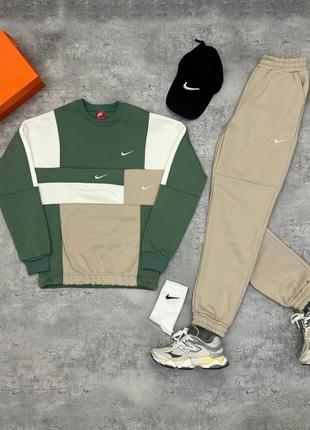 Теплый костюм nike на флисе| резные цвета| кофта+брюки| унисекс