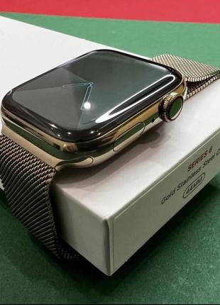 Apple watch 6 + lte 44 mm gold stainless steel2 фото