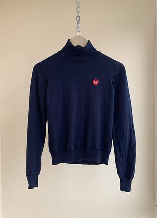 Вовняна водолазка double a by wood wood bea turtleneck merino wool sweater светр з високим горлом вовна made in italy m