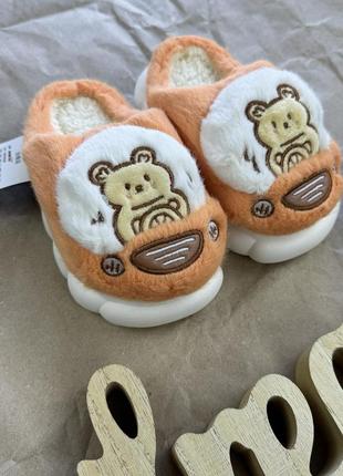 Тапочки комнатные мишка оранжевый