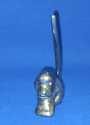 Подставка для колец серебристая собака