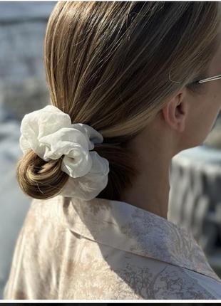 Резинка для волос белая резинка молочная