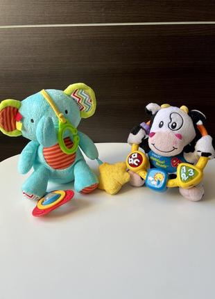 Набор: музыкальная коровка vtech и подвеска слоник