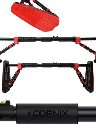 Турнік розсувний cornix elite+ 65-90 см xr-0293 black/red