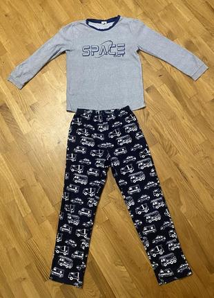 Очень тёплая флисовая пижама 9/10 лет 140 см