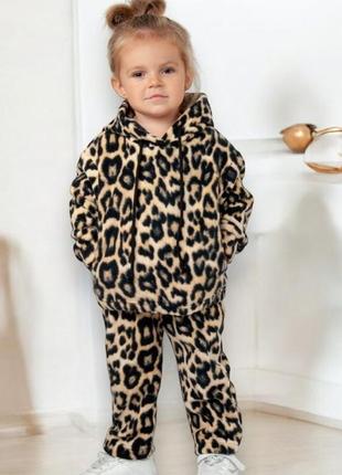 Флісовий костюм леопардовий, теплий костюм флісовий, флисовый костюм леопардовый, теплый костюм флис