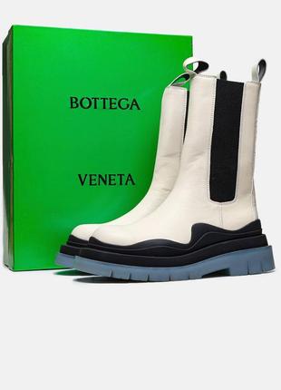 Кожаные сапоги в стиле bottega vneta