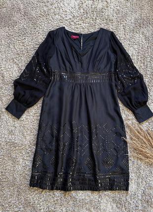 Платье с пайетками нарядное черное платье в пайетках вільна сукня з паєтками