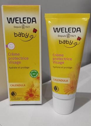Дитячий крем для обличчя weleda baby calendula