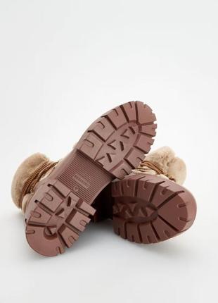 Шкіряні черевики бежеві, коричневі зимові теплі з хутром фірмові reserved2 фото