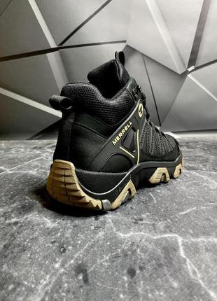 Мужские зимние кроссовки merrell ботинки натуральная кожа черного цвета, зимние высокие кроссовки, ботинки5 фото